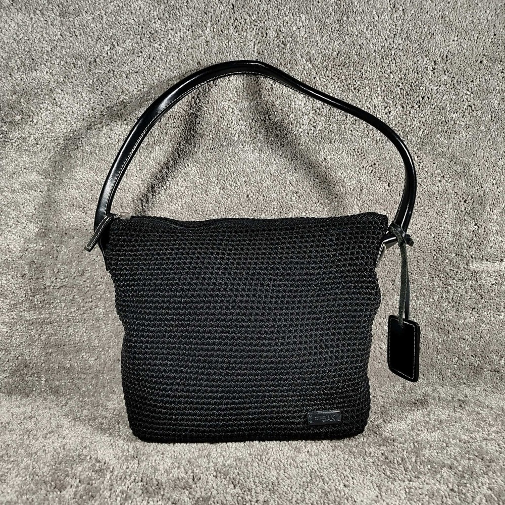 The Sak Shoulder Bag Black Crochet Boho Handbag Women Medium Purse